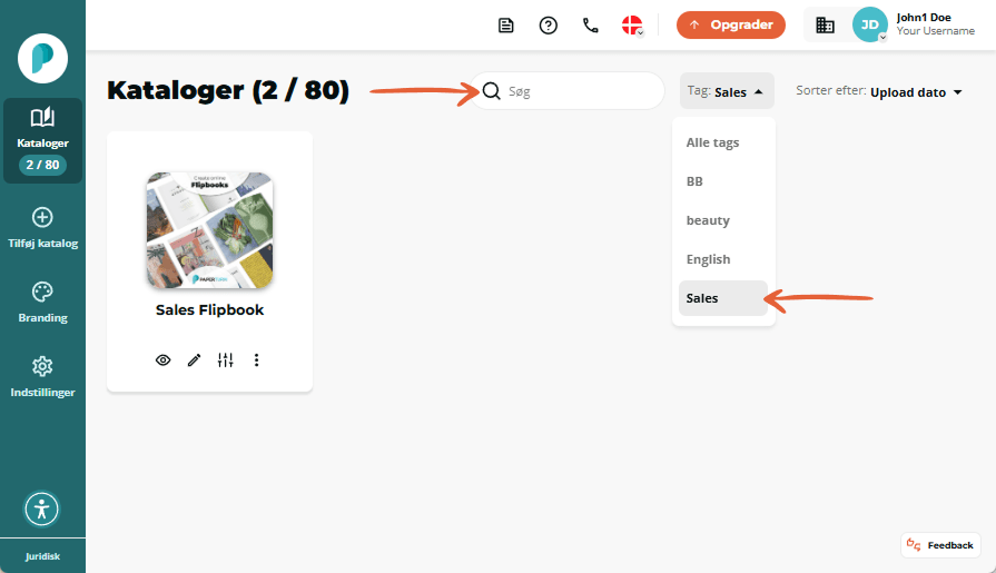 Livevisning viser BB Catalog med en aktiv Newsflash-banner i øverste højre hjørne, der linker til en Livevisning viser BB Catalog med en aktiv Newsflash-banner i øverste højre hjørne, der linker til en