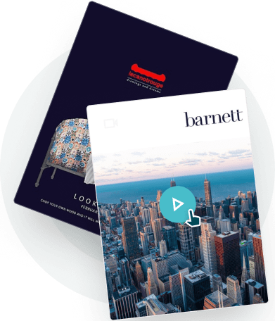Interactive digital brochure in Paperturn featuring embedded video content and modern publication de