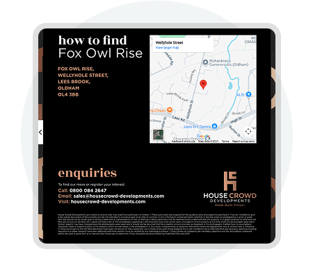 Interactive digital brochure with embedded map showing location details created using Paperturn’s in