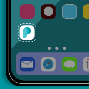A Paperturn favicon being displayed on a mobile device