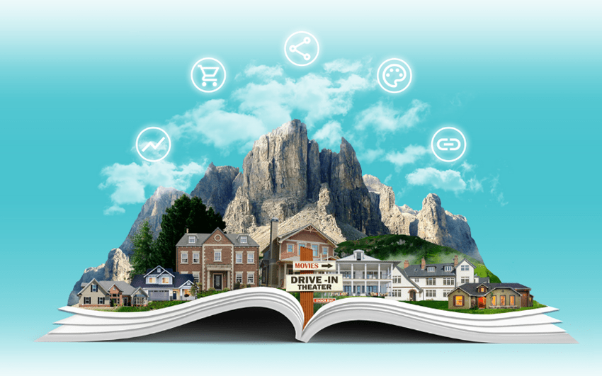 A flipbook displaying it’s own world filled with various interactive features such as links, videos, A flipbook displaying it’s own world filled with various interactive features such as links, videos,