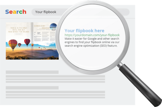 A flipbook description's preview displayed on a search engine