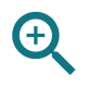 Magnifying glass zoom-in icon representing the zoom accessibility feature in Paperturn digital publi